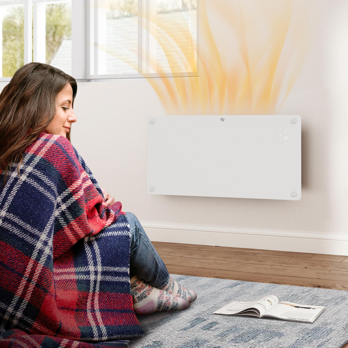 HEIZGERÄT DE-17045 1500 W mit LED-Display & Timer - Weiß, Glas (21.5/44.5/71cm) - ComfortXL