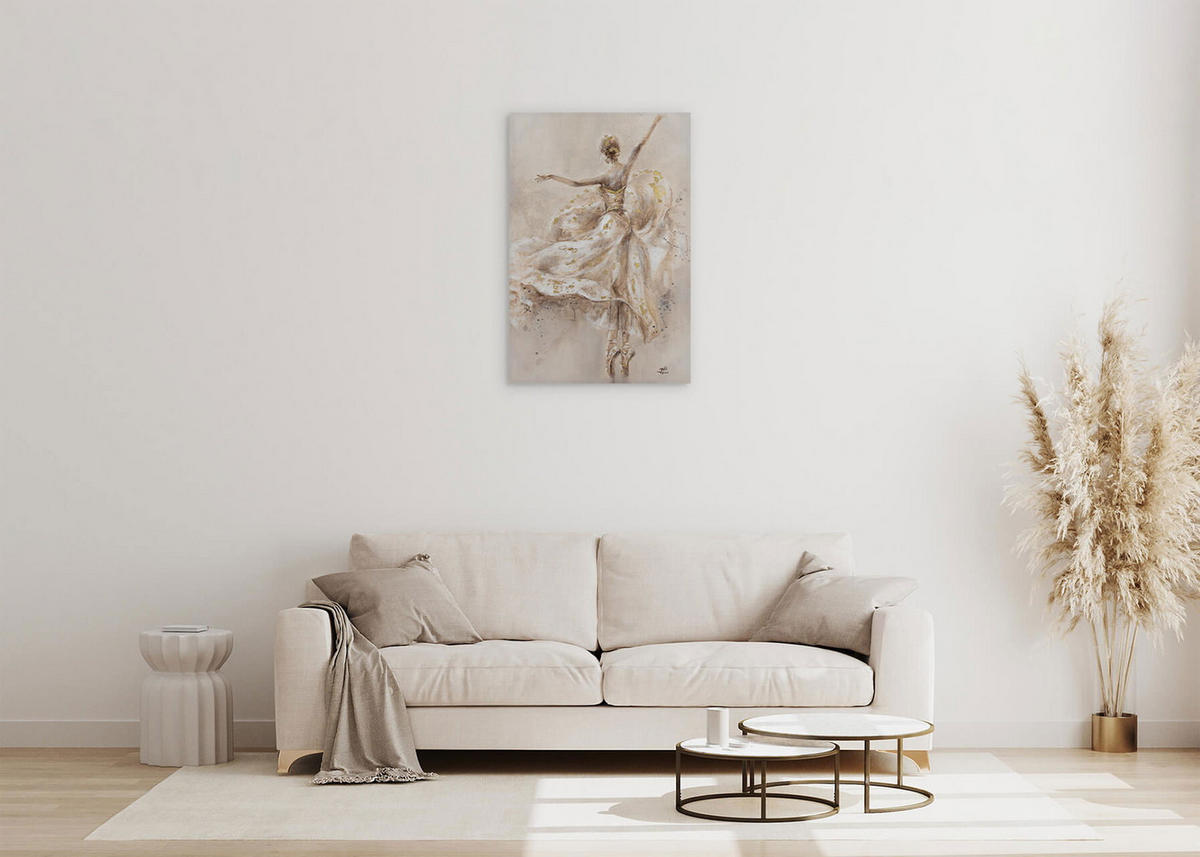 ACRYLBILD HANDGEMALT 60/90 cm - Beige, Holz/Textil (1.58/90cm) - KUNSTLOFT