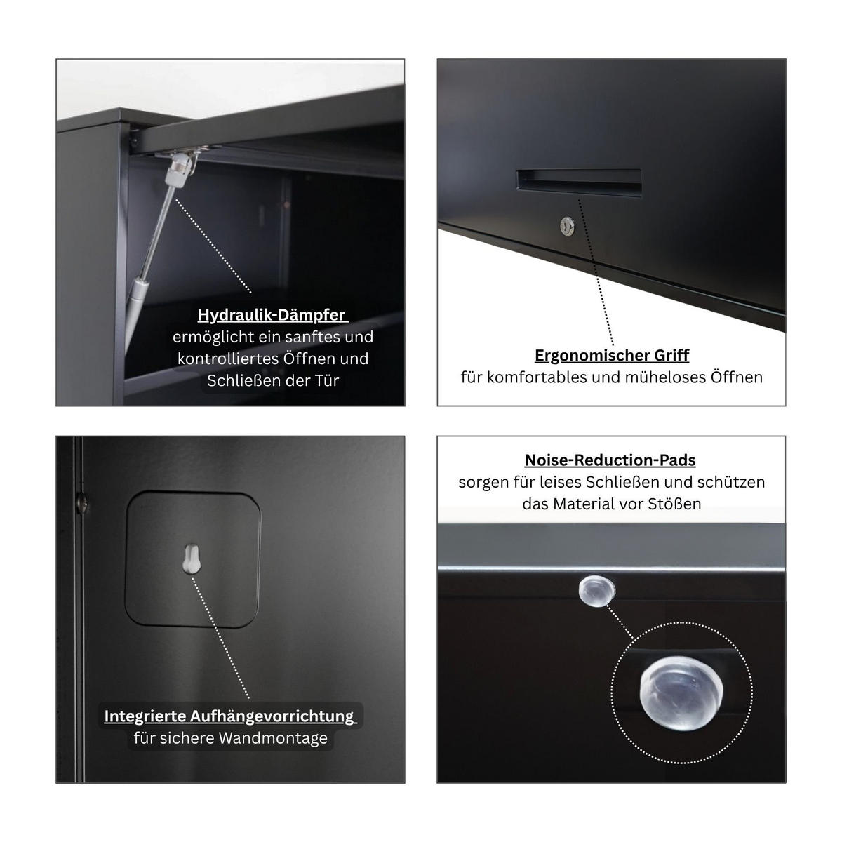 WERKZEUGSCHRANK Elephant 2er Set Stahl Wandschrank 55x80x40cm Schwarz - Schwarz, Metall (160/55/40cm) - PROREGAL