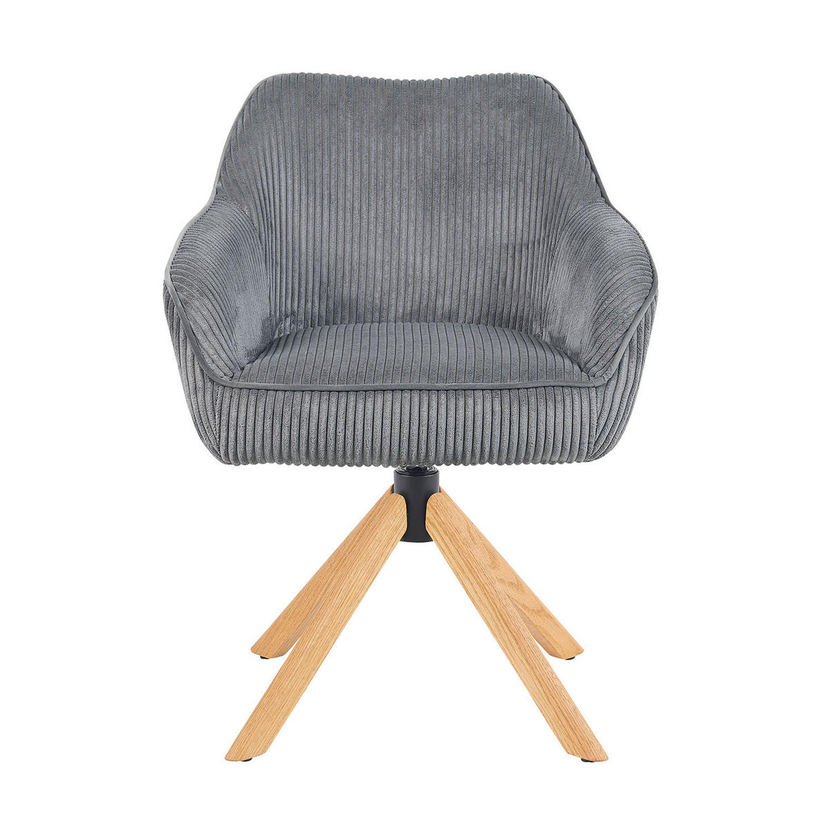 ARMLEHNSTUHL Mika-Luis 2er-Set - Honigeiche/Grau, Eichenholz/Holz (60/82/61cm) - DUBI Möbel
