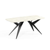 ESSTISCH AXIS - Creme/Schwarz, Holzwerkstoff/Metall (90/180/76cm) - Meblini