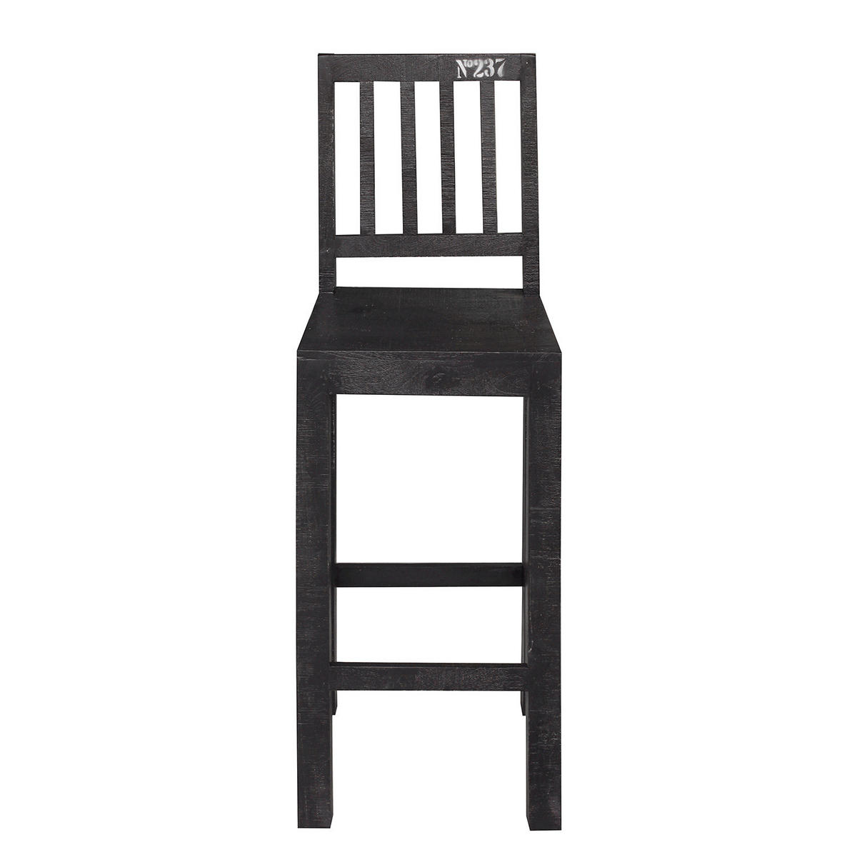 BARSTUHL - Mangoholz Schwarz - Mango massiv - Schwarz, Holz (45/120/45cm) - home24