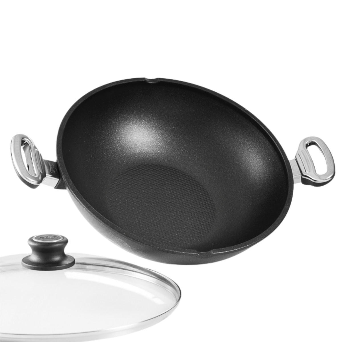 WOKPFANNE mit Deckel 30 cm GIGANT Newline für alle Herdarten - Schwarz, Metall (30cm) - BAF