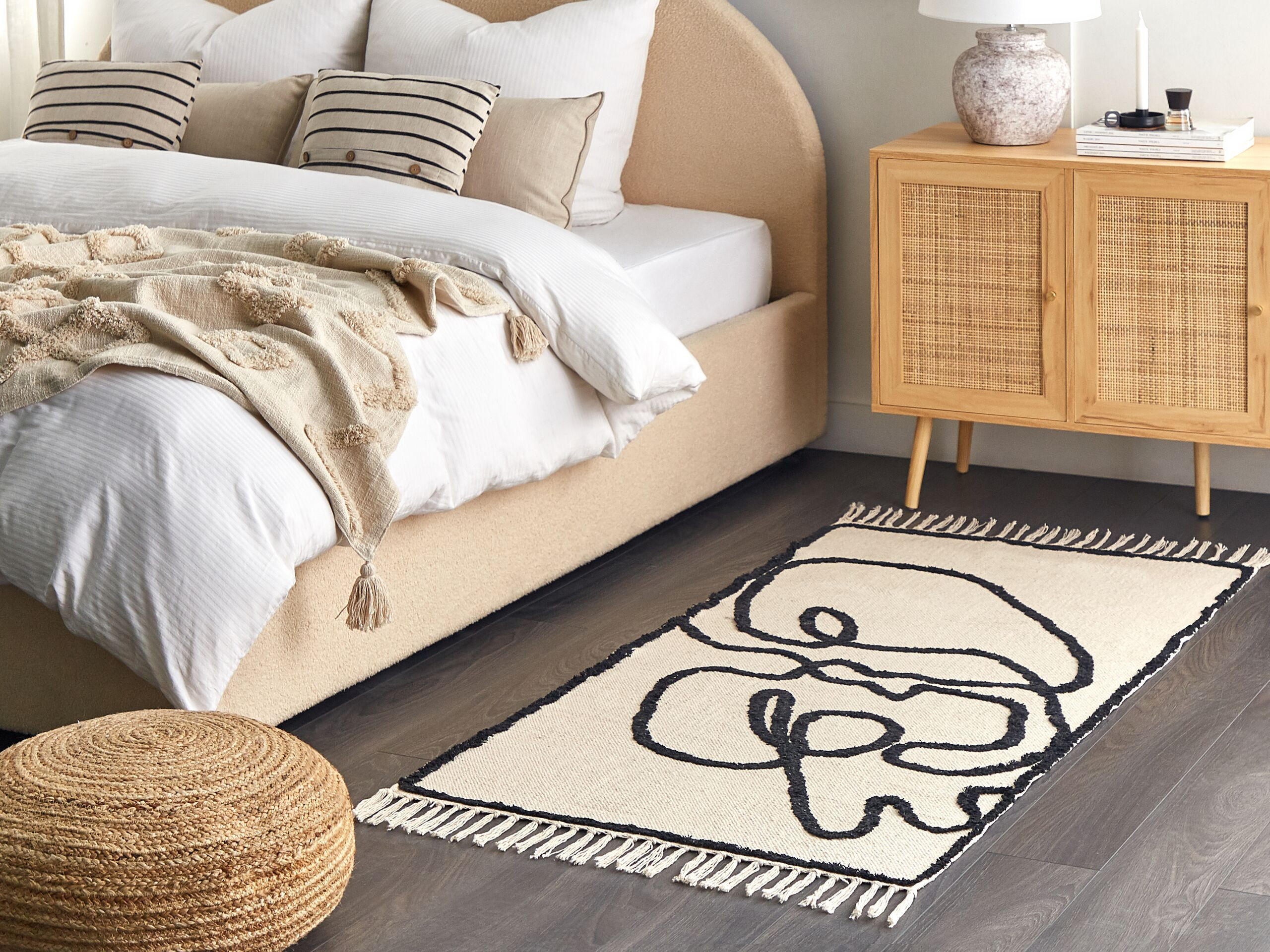 KURZFLOR-TEPPICH Konur 150/80 cm - Beige, Textil (80/150cm) - Beliani