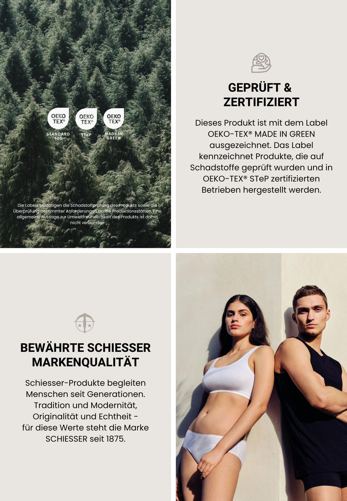 BETTWÄSCHESET Mateo - Feinbiber - 2-teilig - 135x200 cm - Offwhite-Schwarz - Schwarz, Textil (135/200cm) - SCHIESSER