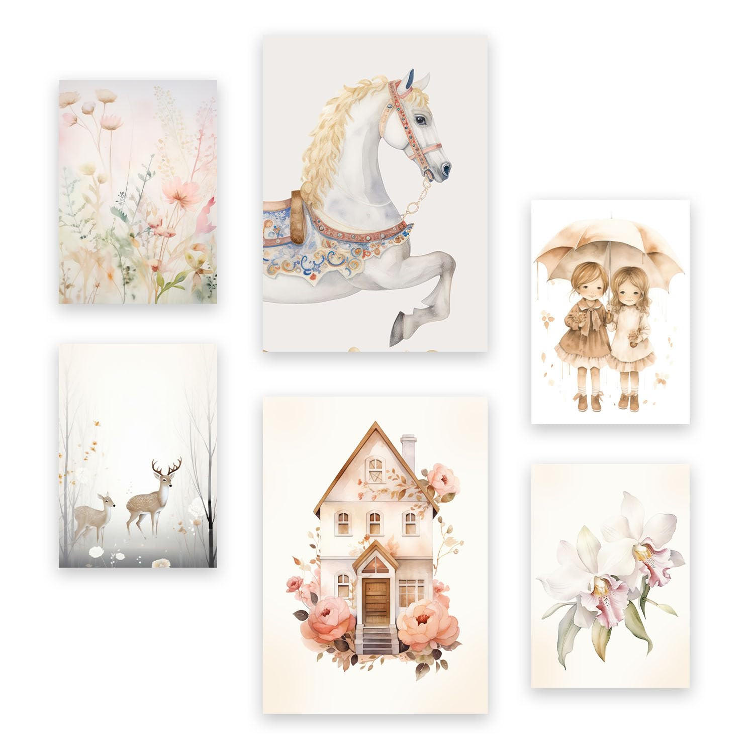 POSTER Set Mit 6 Romantisch A3 & A4 Rahmenlos - Klar, Papier (29/3cm) - Nacnic