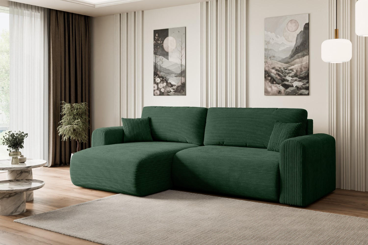 Thumbnail - Altdecor Ecksofa, Grün, Textil, 4-Sitzer, L-Form, 272x145 cm, Wohnzimmer, Sofas & Couches, Wohnlandschaften, Ecksofas