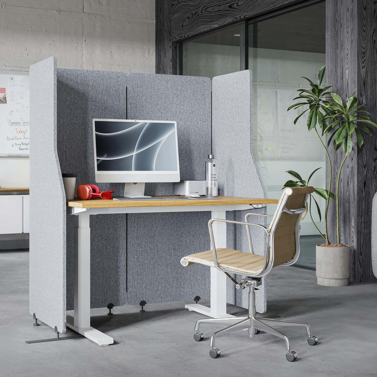 AKUSTIKSCHUTZWAND SADIE - Grau, Metall (240/145/2cm) - Jan Nowak