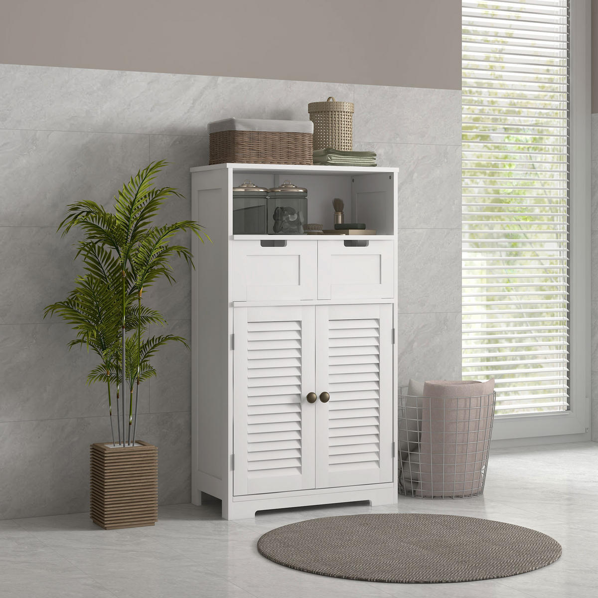 MIDISCHRANK DE-12410 61/30,5/110 cm Weiß - Weiß, Holzwerkstoff (30.5/109.5/61cm) - ComfortXL