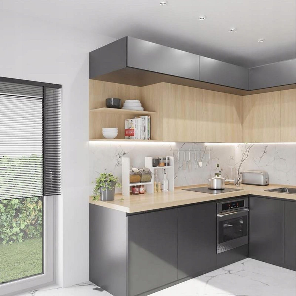 KÜCHENREGAL EX3 ausziehbar Weiß 40/12/44 cm - Weiß, Holzwerkstoff (40/44/12cm) - Matkam Möbel