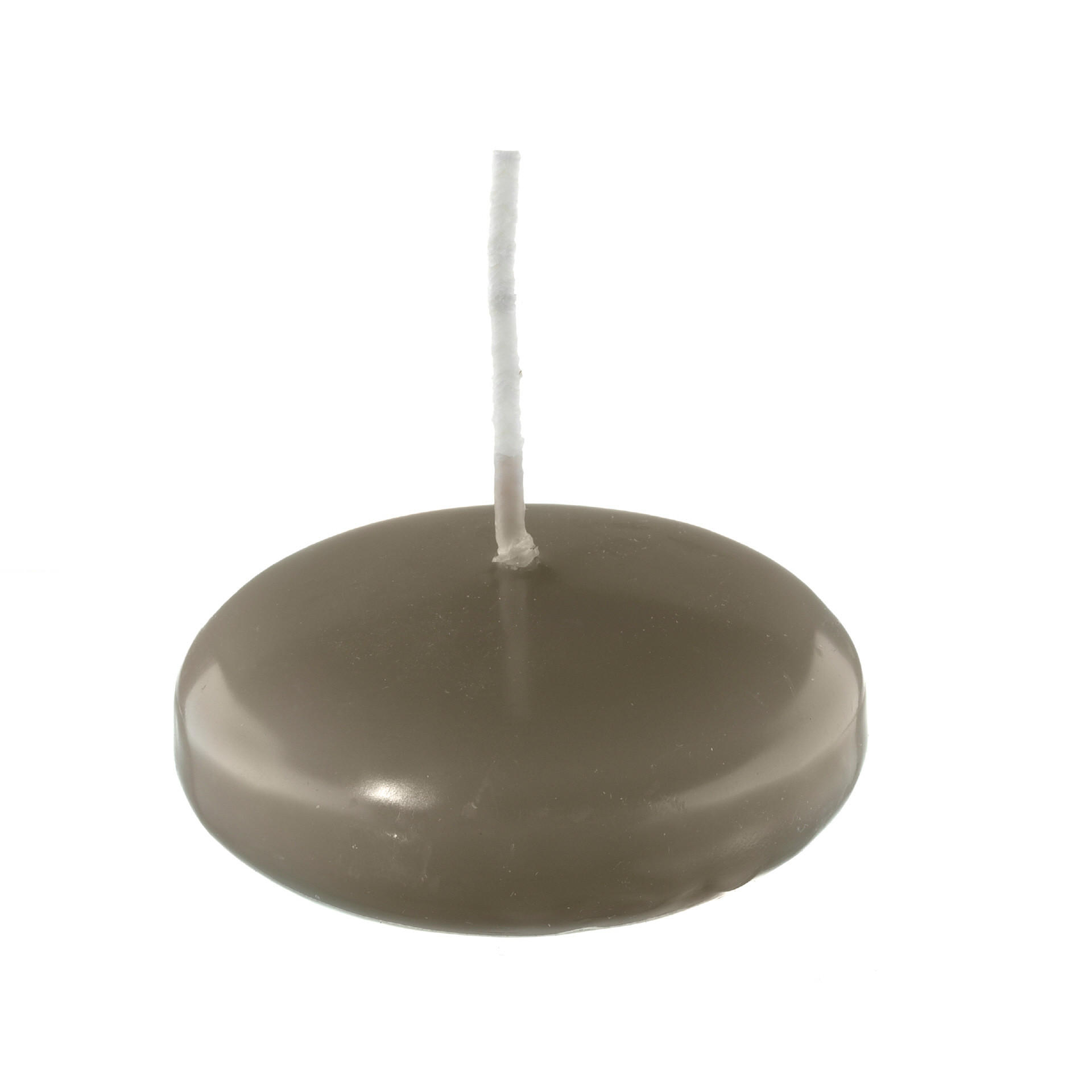 SCHWIMMKERZEN Portobello Nougat 24 x Ø 60 mm, 20 Stück - Nussbaumfarben, Paraffin (6/2.4/2.4cm) - Kopschitz Kerzen