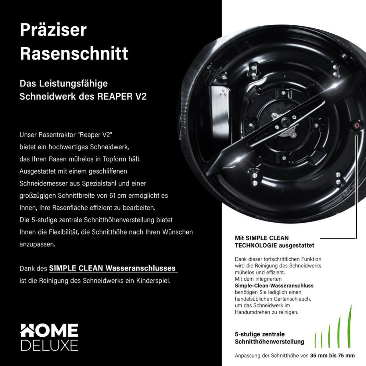 RASENMÄHER REAPER - Anthrazit, Metall (72.2/106/180cm) - Home Deluxe