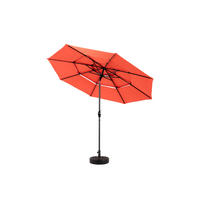 SONNENSCHIRM aus Stahl 294x294x250 cm in Orange mit Kurbel & Neigefunktion - Orange, Metall (294/294cm) - Modfu