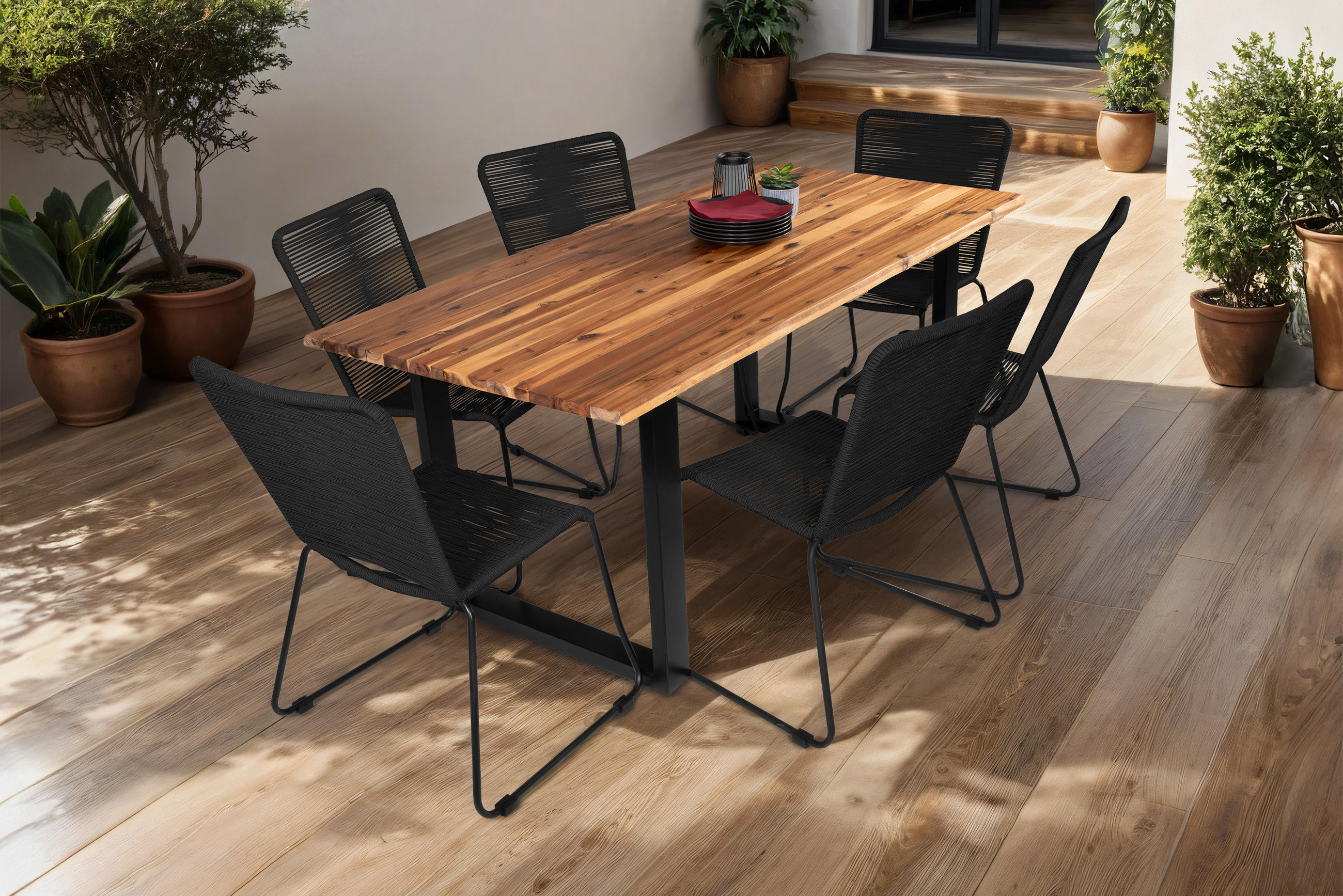 GARTENSTUHL ISRA - Schwarz, Textil/Metall (58/88/55cm) - SAM