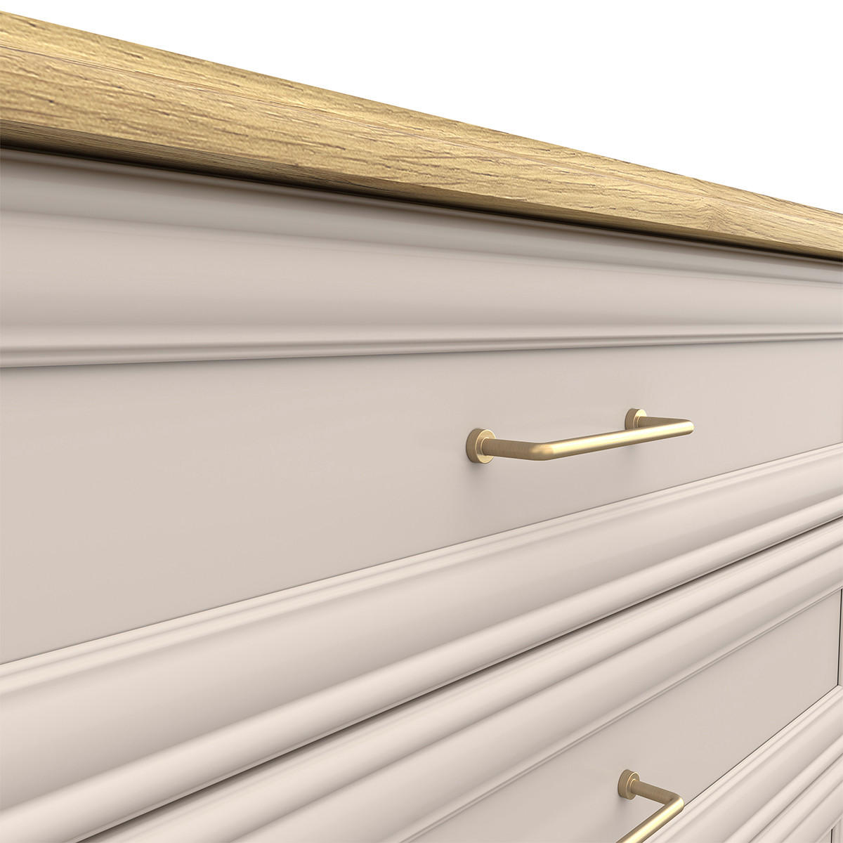 KOMMODE Perle Kaschmir - Beige, Holzwerkstoff (94/89/44cm) - Petits-meubles