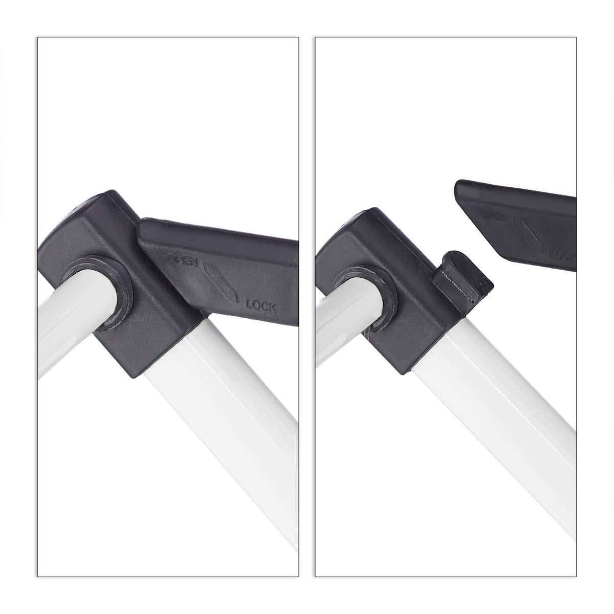 STOJAN na prádlo - biela, kov/plast (74/106/38cm) - Relaxdays