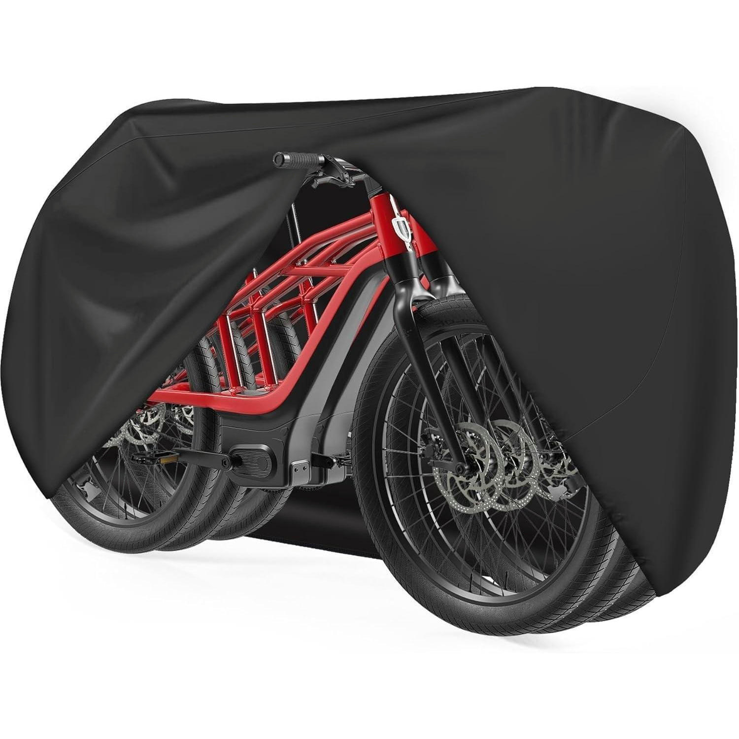 FAHRRADABDECKUNG für 3 Fahrräder 210 x 116 x 119 cm Heavy Duty Wasserdicht - Schwarz, Kunststoff (10/10/10cm)