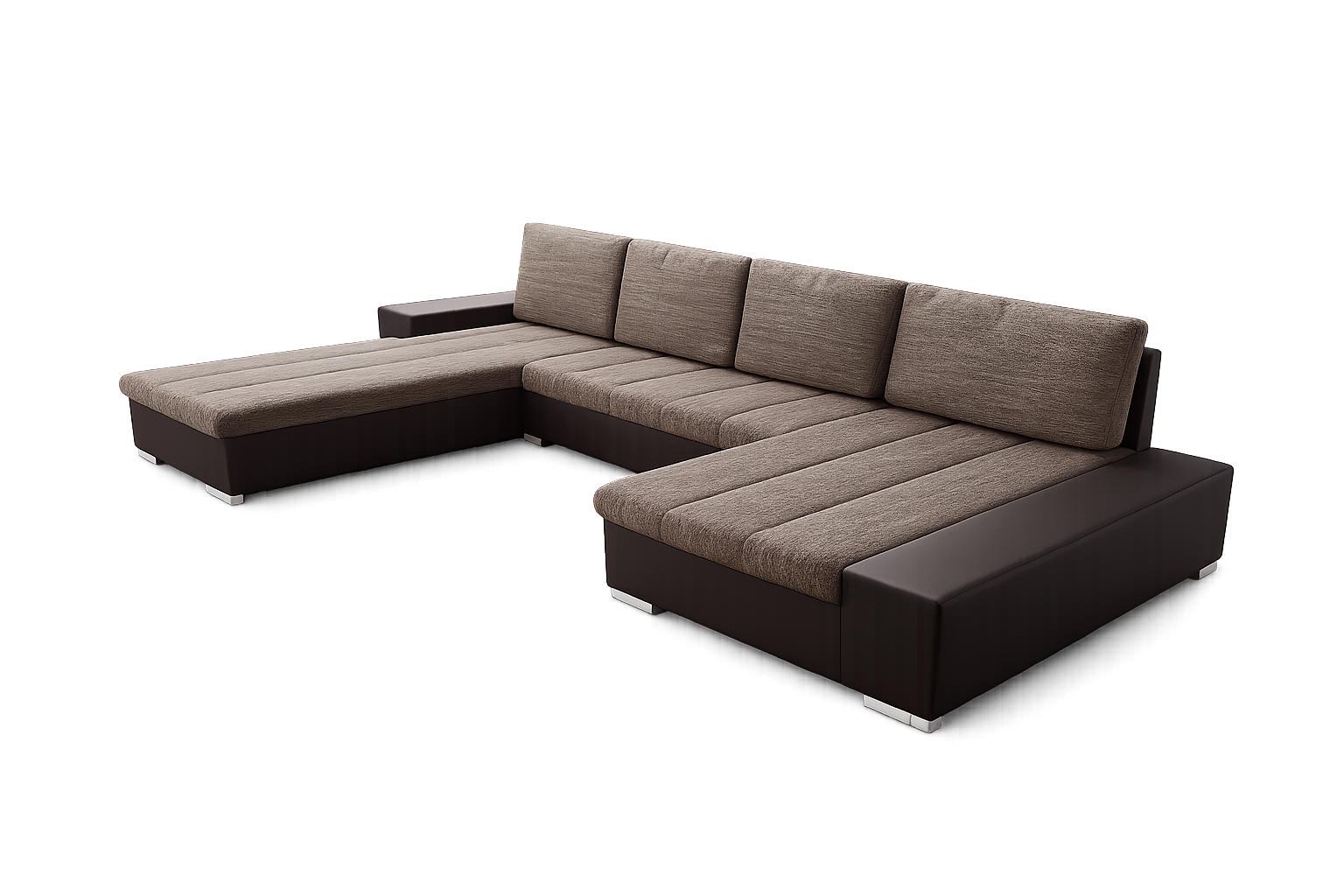 WOHNLANDSCHAFT VERONA U-Form mit Schlaffunktion, Bettkasten und Wellenfederung – Großzügiges Ecksofa 387 cm - Braun, Kunststoff (387/85/213cm) - Wohnideebilder