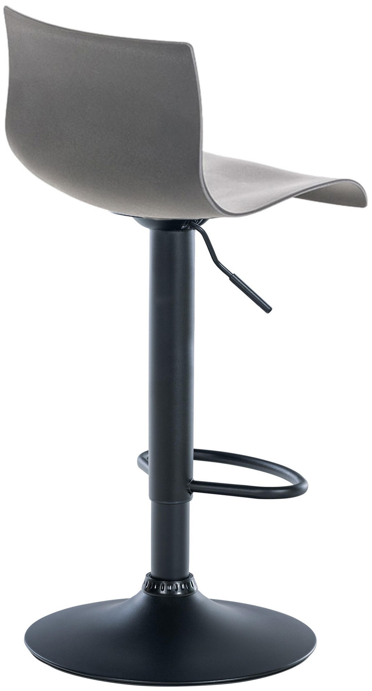 BARHOCKER Kunststoff grau - Schwarz/Grau, Kunststoff/Metall (39/84/36cm) - CLP
