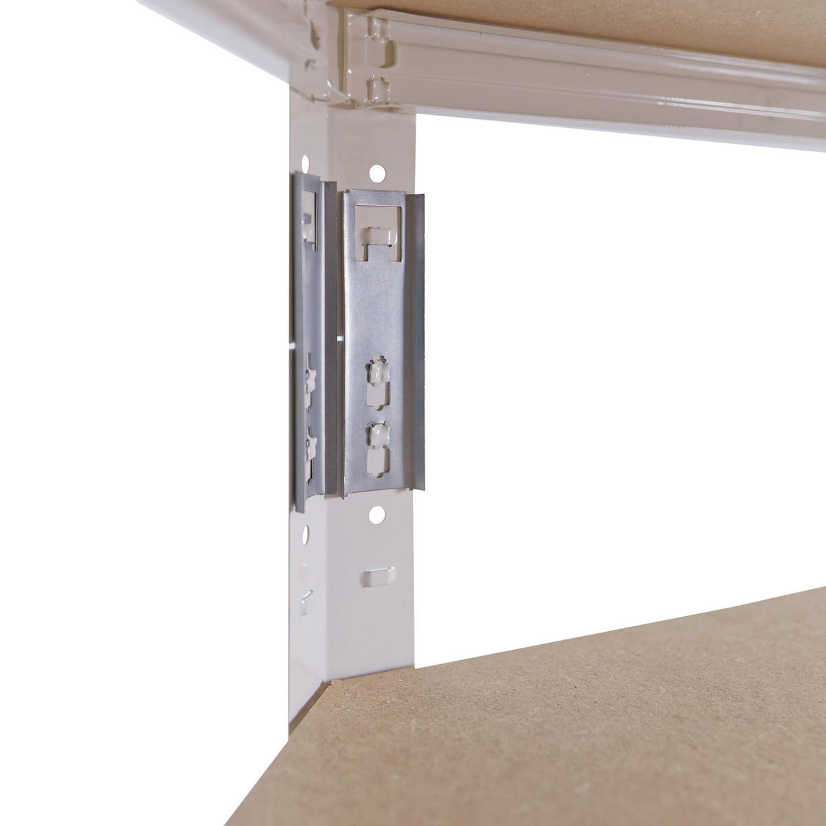 ECKREGAL HOME 180x80x50 cm in weiß mit 5 Böden und 175 kg Traglast pro Boden - Creme, Metall (80/180/50cm) - shelfplaza