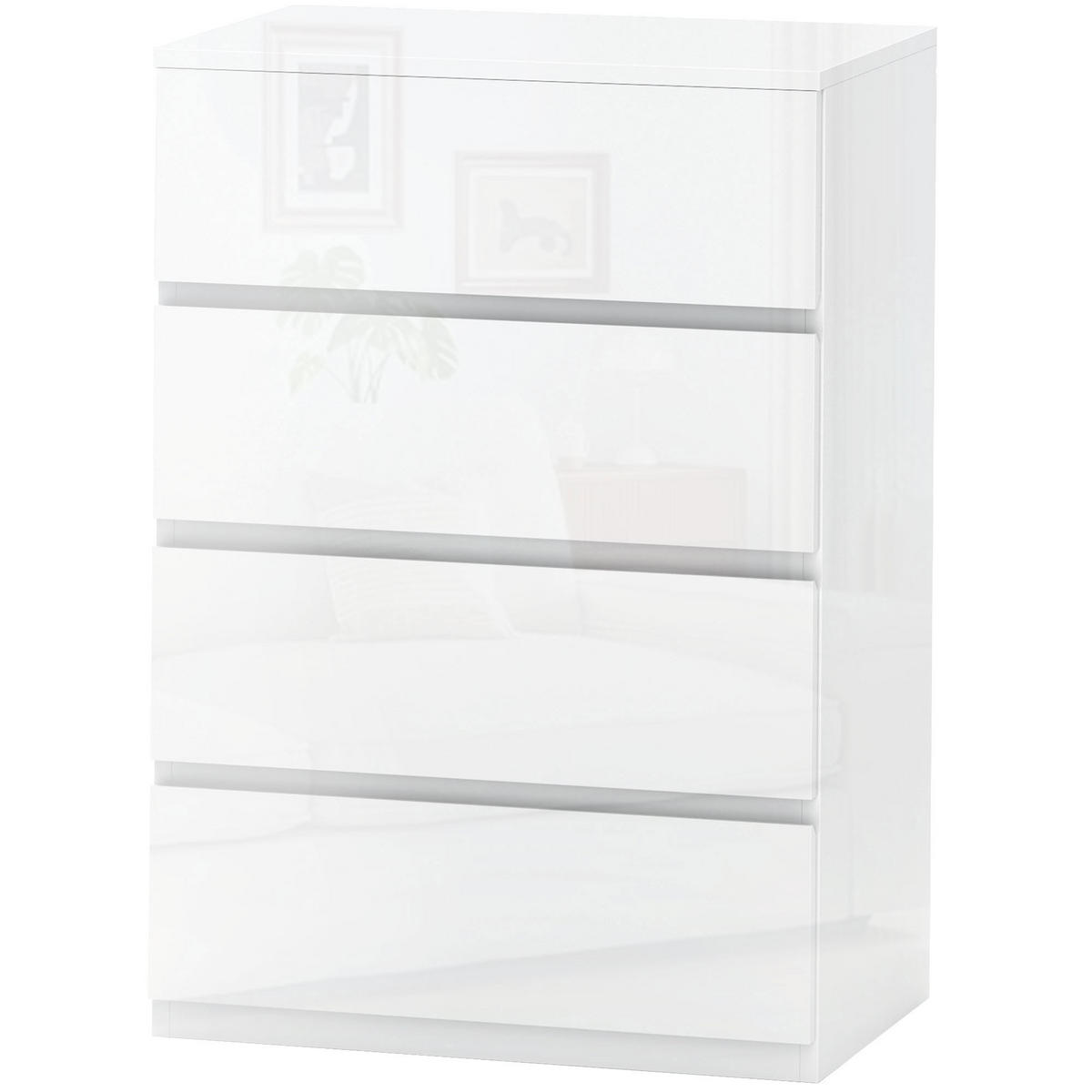 NACHTTISCH Glänzend weiß 1 Stück - Weiß, Kunststoff (55/80/33cm) - GiPP