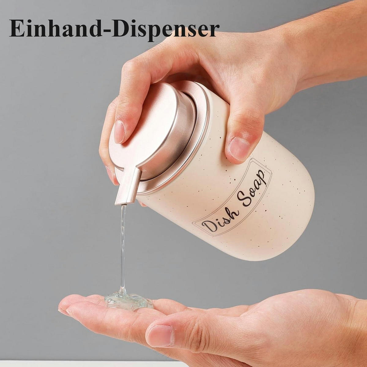 SEIFENSPENDER Keramik Beige & Rosa 350 ml - Beige, Keramik (8/14/8cm)