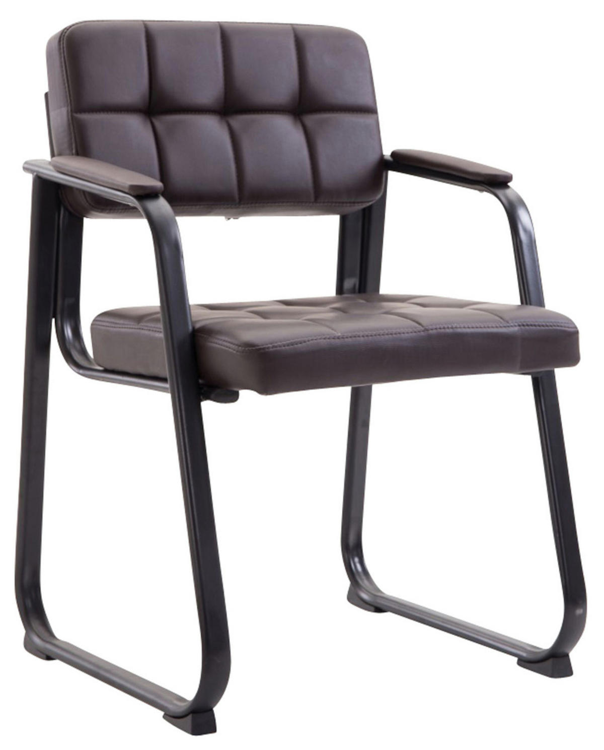 ARMLEHNENSTUHL 2er Set Lederlook Braun - Braun, Textil/Metall (59/84/58cm) - CLP