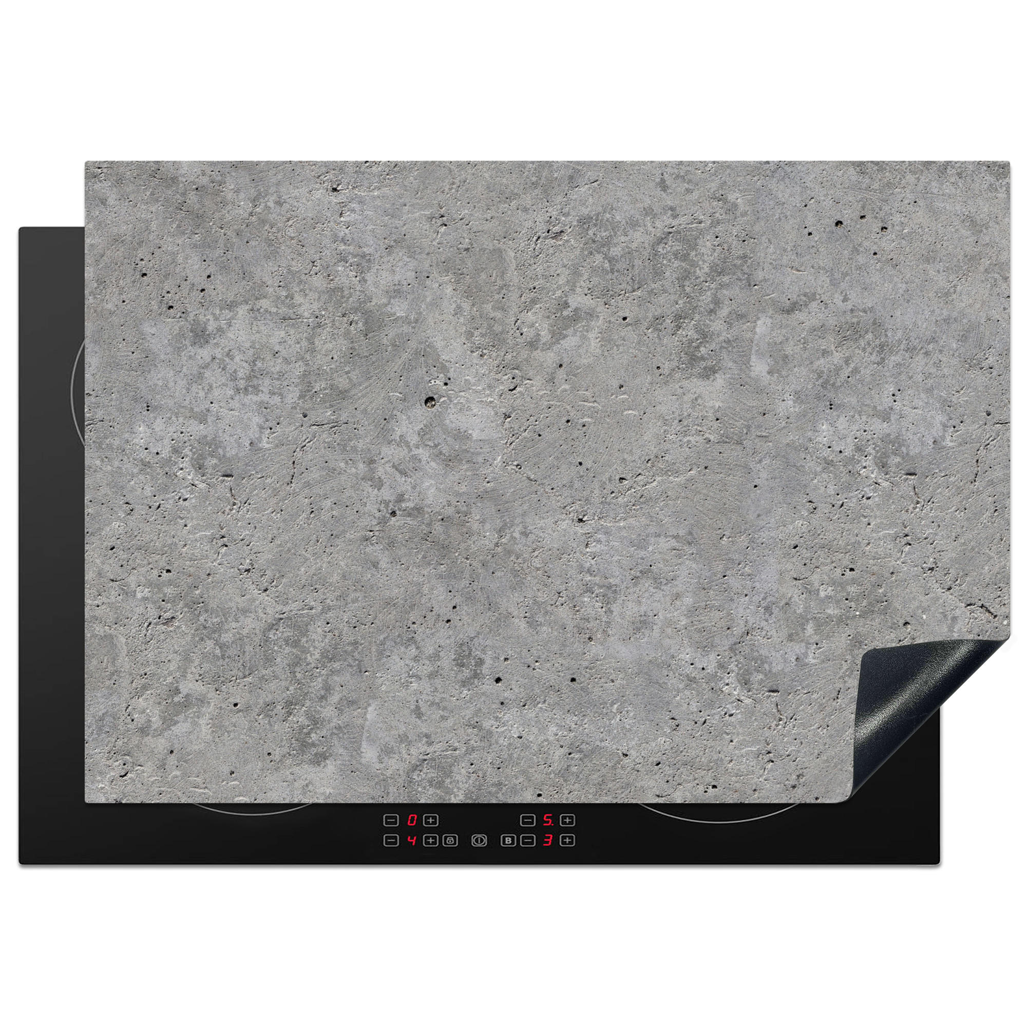 ZAŠČITA ZA INDUKCIJSKO PLOŠČO Beton 75x52 cm cm - svetlo siva, umetna masa (75/52/0.2cm) - MuchoWow