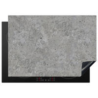 HERDABDECKPLATTE Beton - Schiefer - Grau - Struktur aus Beton Herdabdeckung Induktionsfeld 75x52 cm - Hellgrau, Kunststoff (75/52/0.2cm) - MuchoWow