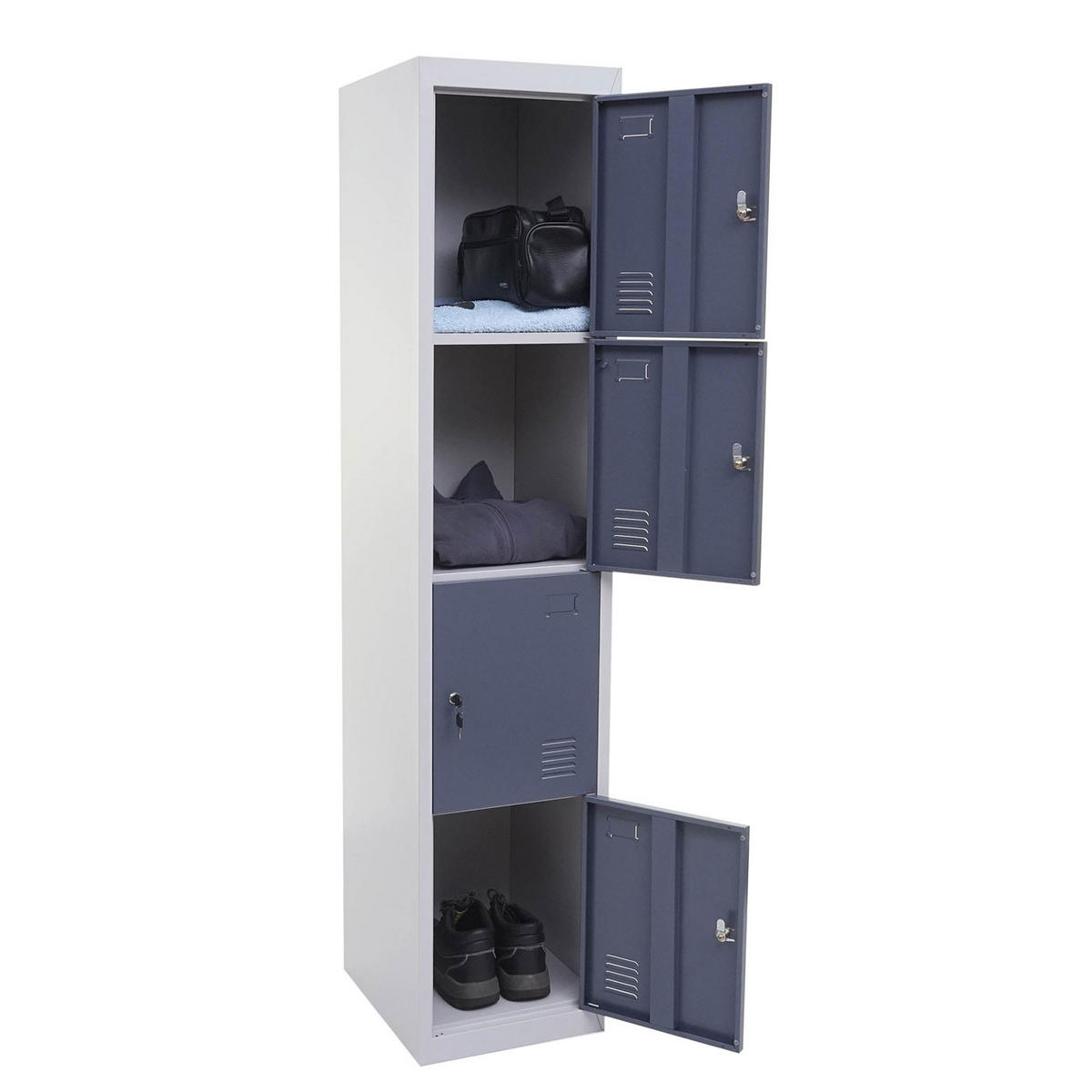SCHLIESSFACH Anthrazit, Grau - Dunkelblau, Metall (38/180/45cm) - MCW