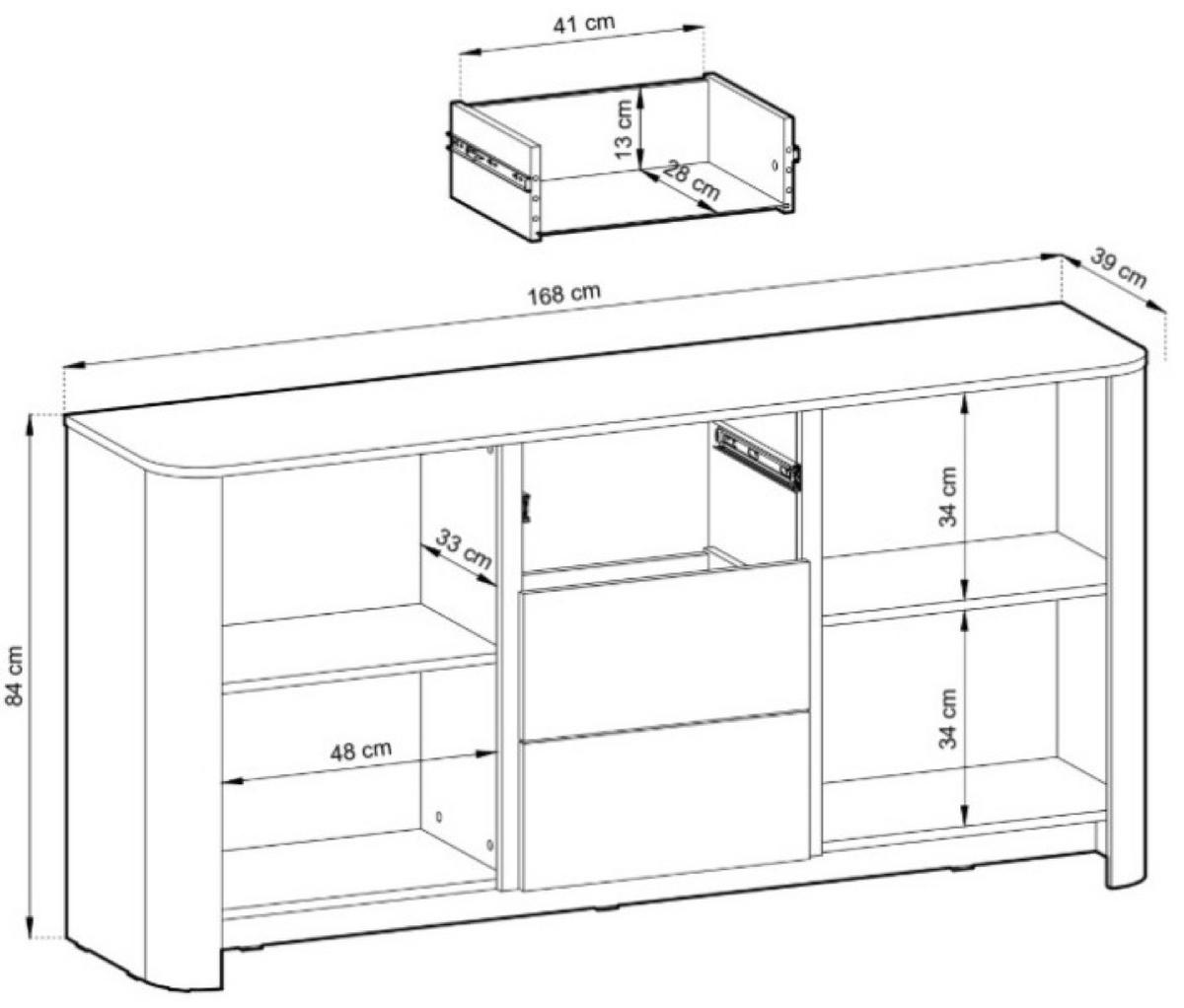 SIDEBOARD Kaschmir BALI KSZ 168 Geräumig - Ecru, Holzwerkstoff (168/84/39cm) - Sepro Meble