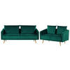 5-SITZER SOFA SET Samtstoff Grün Maura - Grün, Textil (185/83/78cm) - Beliani