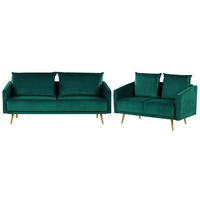 5-SITZER SOFA SET Samtstoff Grün Maura - Grün, Textil (185/83/78cm) - Beliani