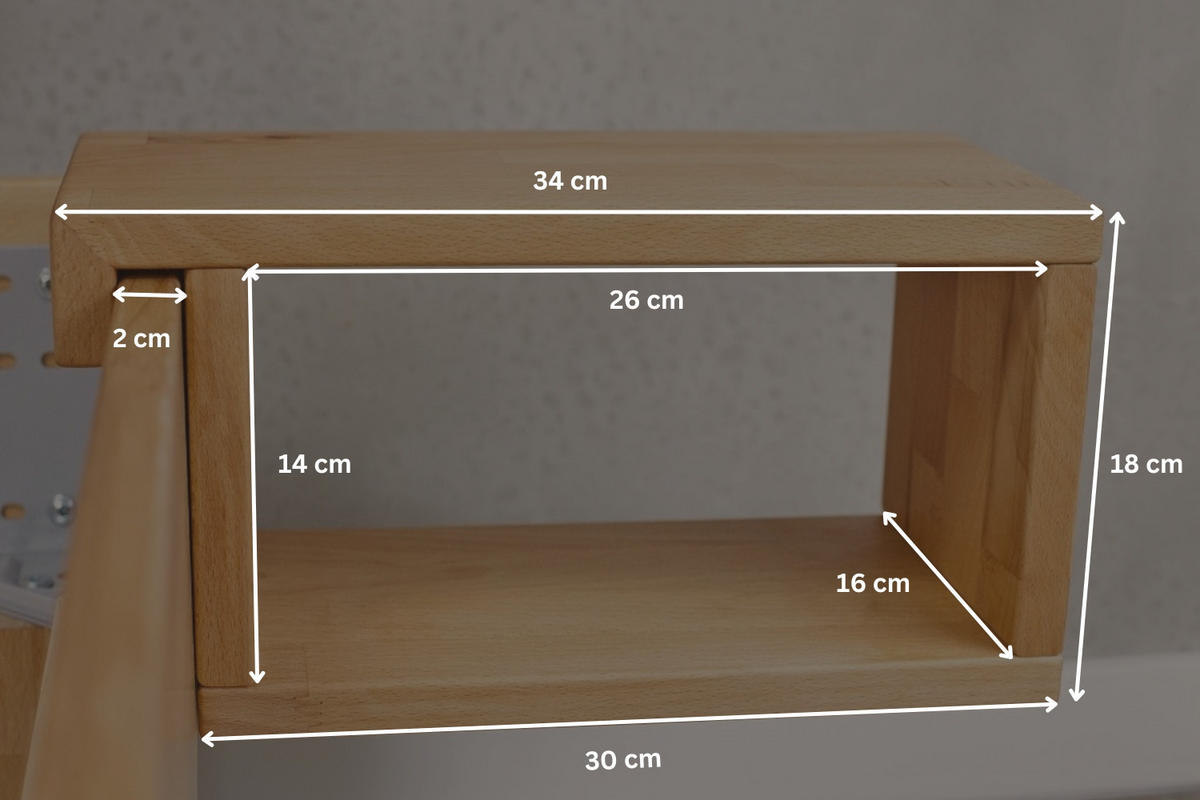 NACHTKONSOLE aus Nussbaum - Braun, Holz (34/18/16cm) - MeinMassivholz