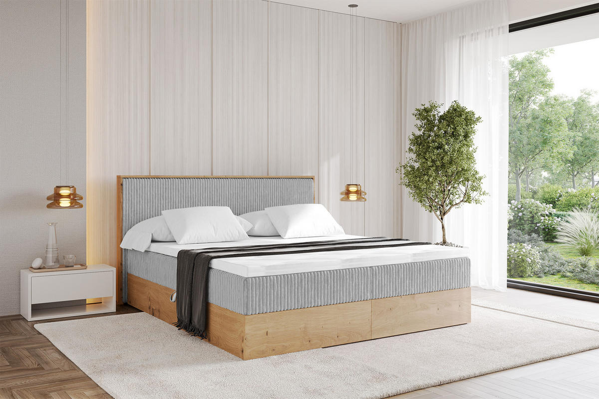 BOXBETT LOLLI9 - 140x200 - H3 Grau - Grau, Holzwerkstoff (140/200cm) - ALTDECOR