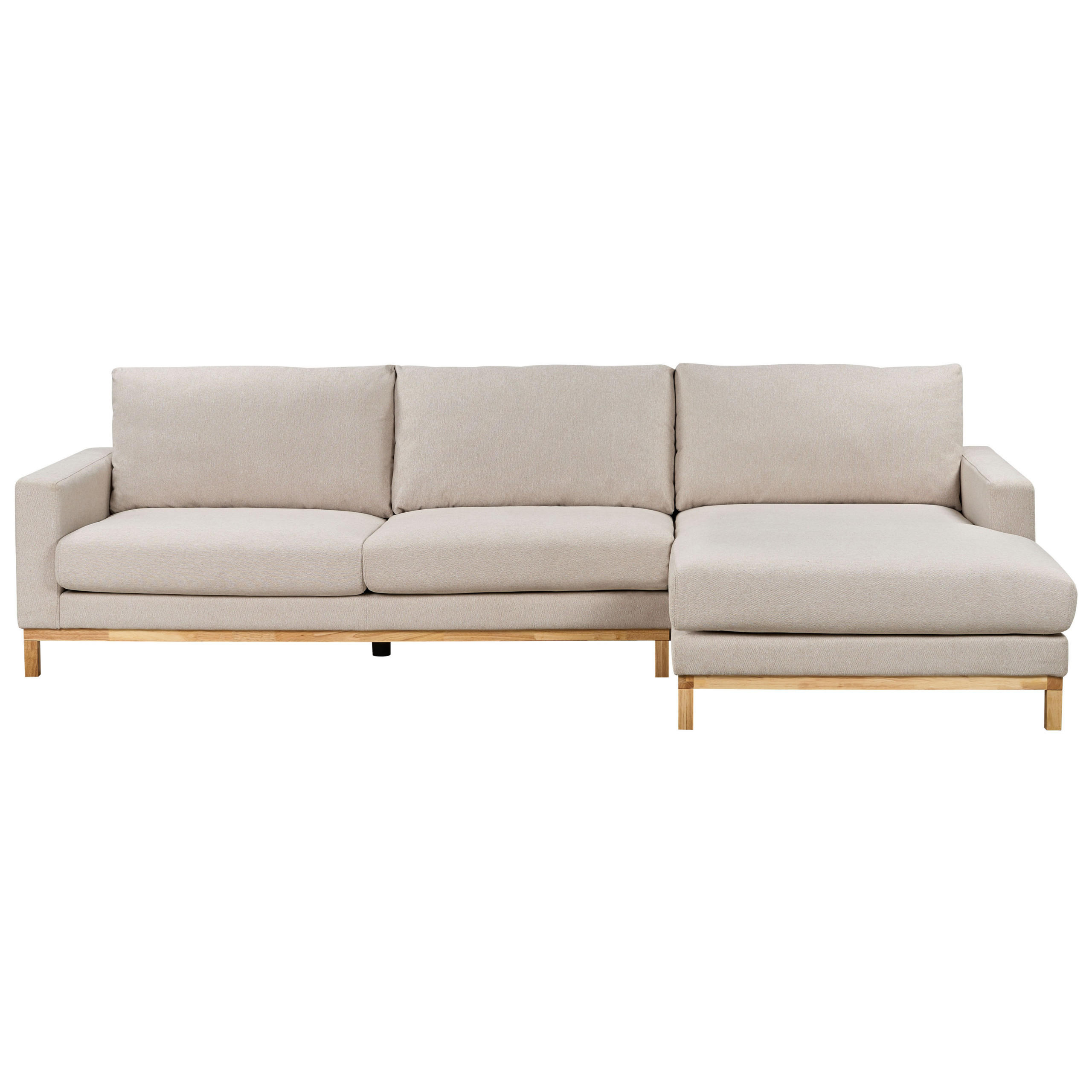 COLȚAR cu 4 locuri textil bej pe partea stângă Siggard - maro/bej, material textil (321/168cm) - Beliani