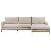 ECKSOFA 4-Sitzer Stoff Beige linksseitig Siggard - Beige/Braun, Textil (321/168cm) - Beliani