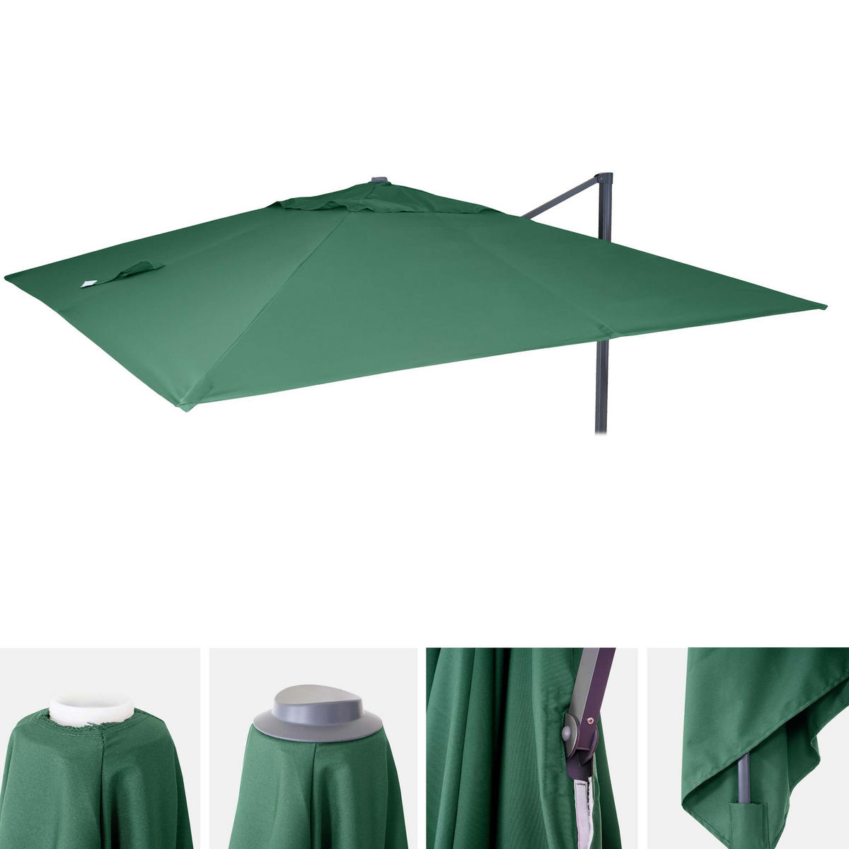ERSATZ-BEZUG FÜR SCHIRM I Dunkelgrün - Dunkelgrün, Textil (295/295cm) - MCW