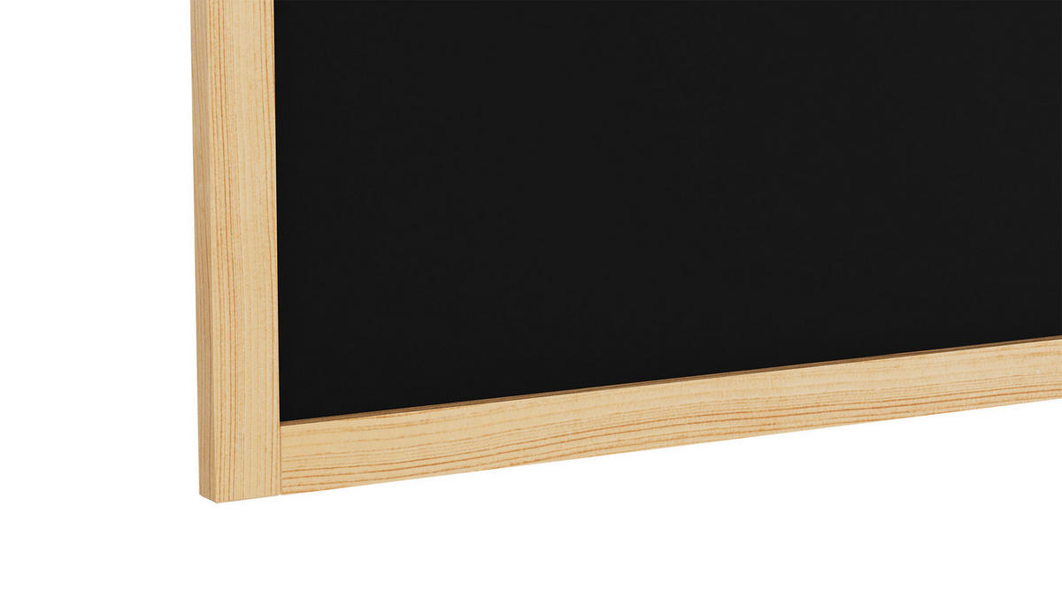 KREIDETAFEL mit naturlackierten Holzrahmen 100x80cm - Schwarz, Holz (100/80/2cm) - ALLboards