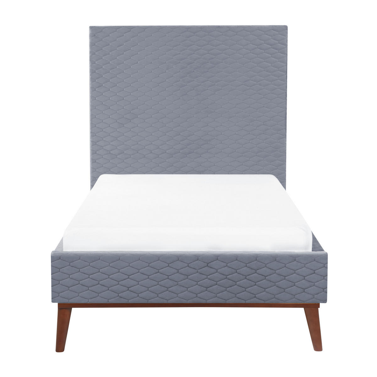 POLSTERBETT mit Lattenrost 90x200 cm Grau Bayonne - Grau, Textil (90/200cm) - Beliani