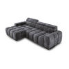 ECKSOFA OMBO 285x168x77/97 cm, Links, Schlaffunktion, elektr. Sitz, Kopfstützen, hydrophober EDEN-Stoff – Graphit - Anthrazit, Holz/Textil (168/285cm) - DomoHome