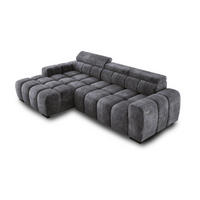 ECKSOFA OMBO 285x168x77/97 cm, Links, Schlaffunktion, elektr. Sitz, Kopfstützen, hydrophober EDEN-Stoff – Graphit - Anthrazit, Holz/Textil (168/285cm) - DomoHome