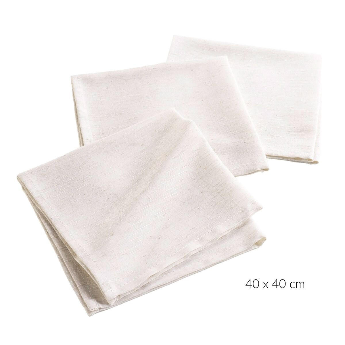 TISCHSERVIETTEN Leinenimitat 40/40 cm 3er-Set - Beige, Textil (40/40cm) - Douceur d´intérieur