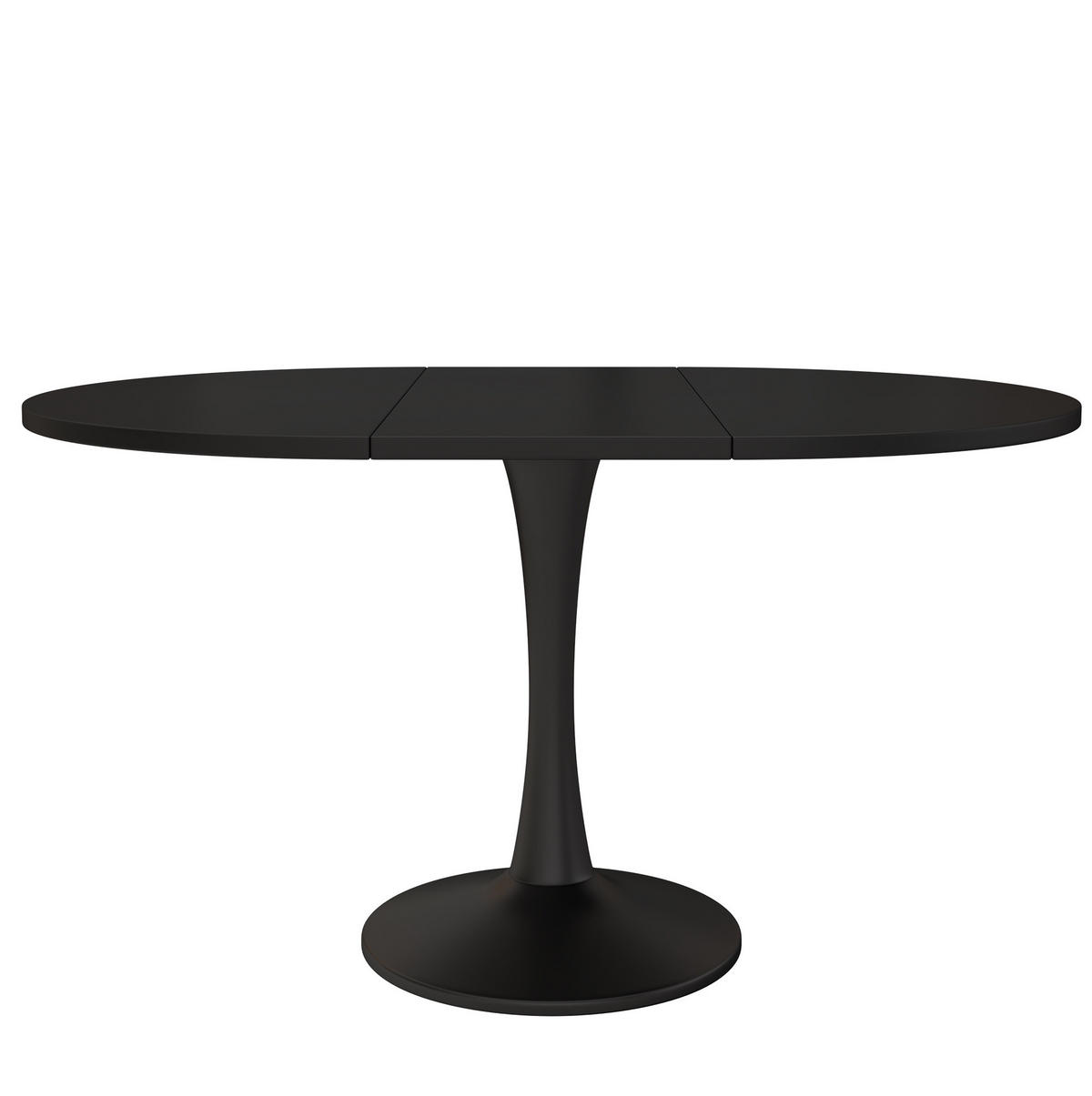 ESSTISCH ausziehbar oval MDF Black 2-in-1 - Schwarz, Holzwerkstoff (140/100/75cm) - Meubliv