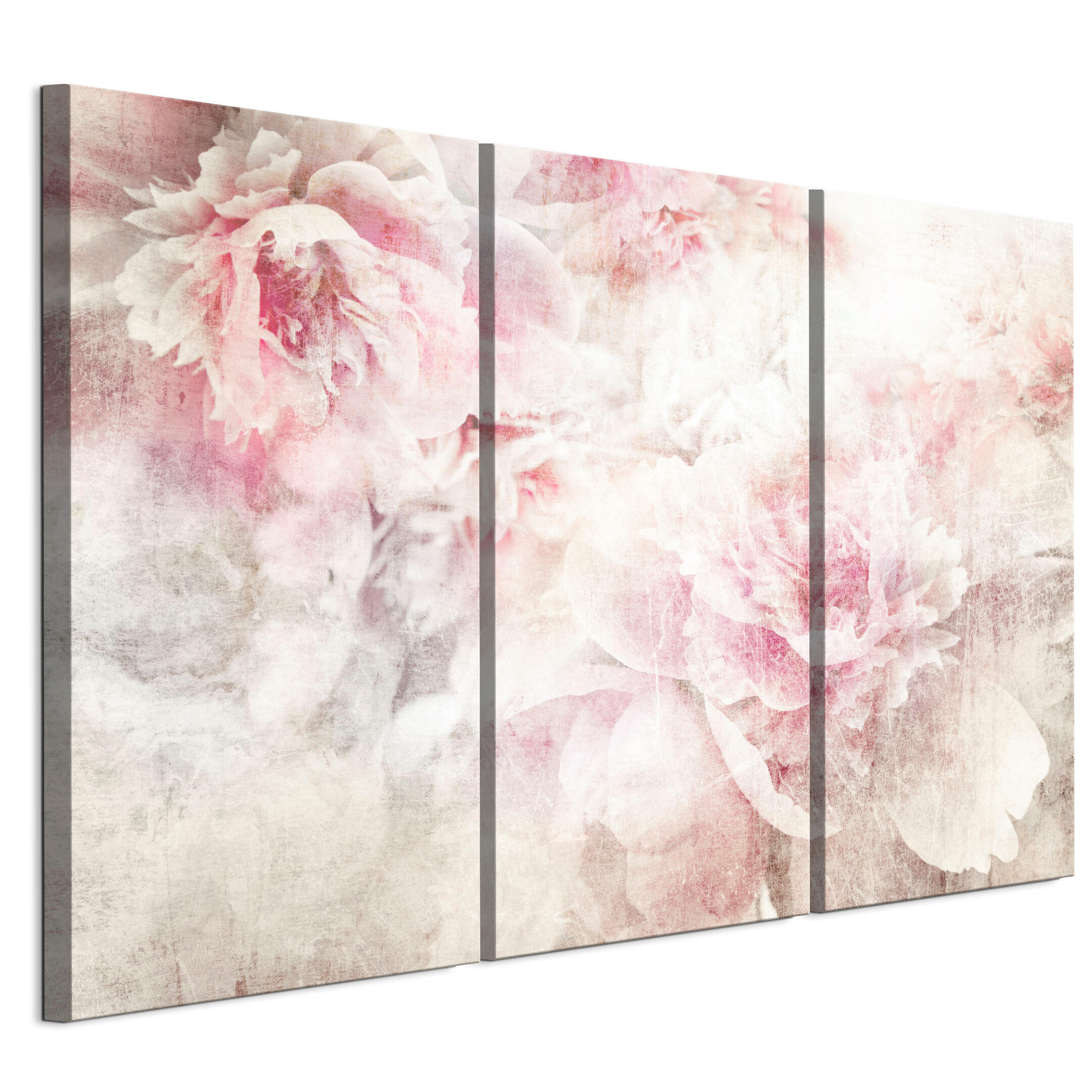 LEINWANDBILD Pfingstrosen 3-tlg. 120x80 cm - Multicolor, Holz (120/80cm) - LUMASOUL