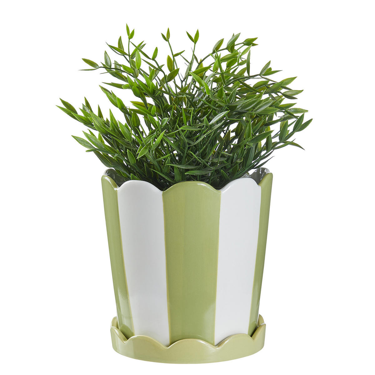 BLUMENTOPF Sundae Ø16cm - Grün, Keramik (17cm) - BUTLERS