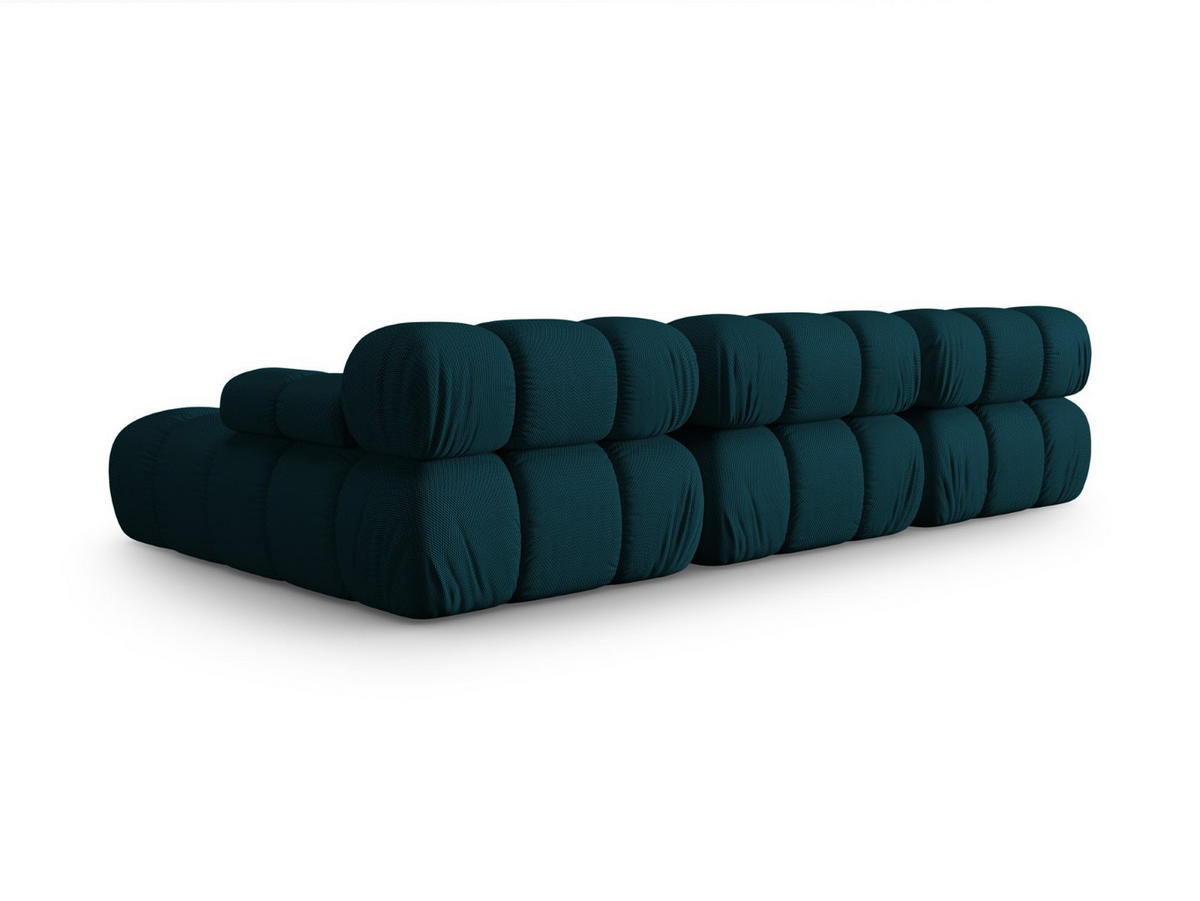 ECKSOFA modular rechts Bellis aus 3D-Stoff marineblau 4 Sitzplätze - Blau, Textil (155/282cm) - Micadoni