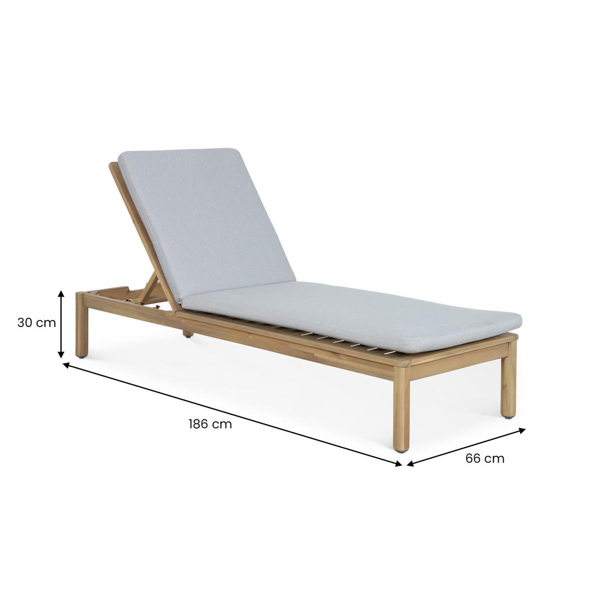 GARTENLIEGE SURIN beige, natur - Beige, Holz (187/30/66cm) - IDIMEX