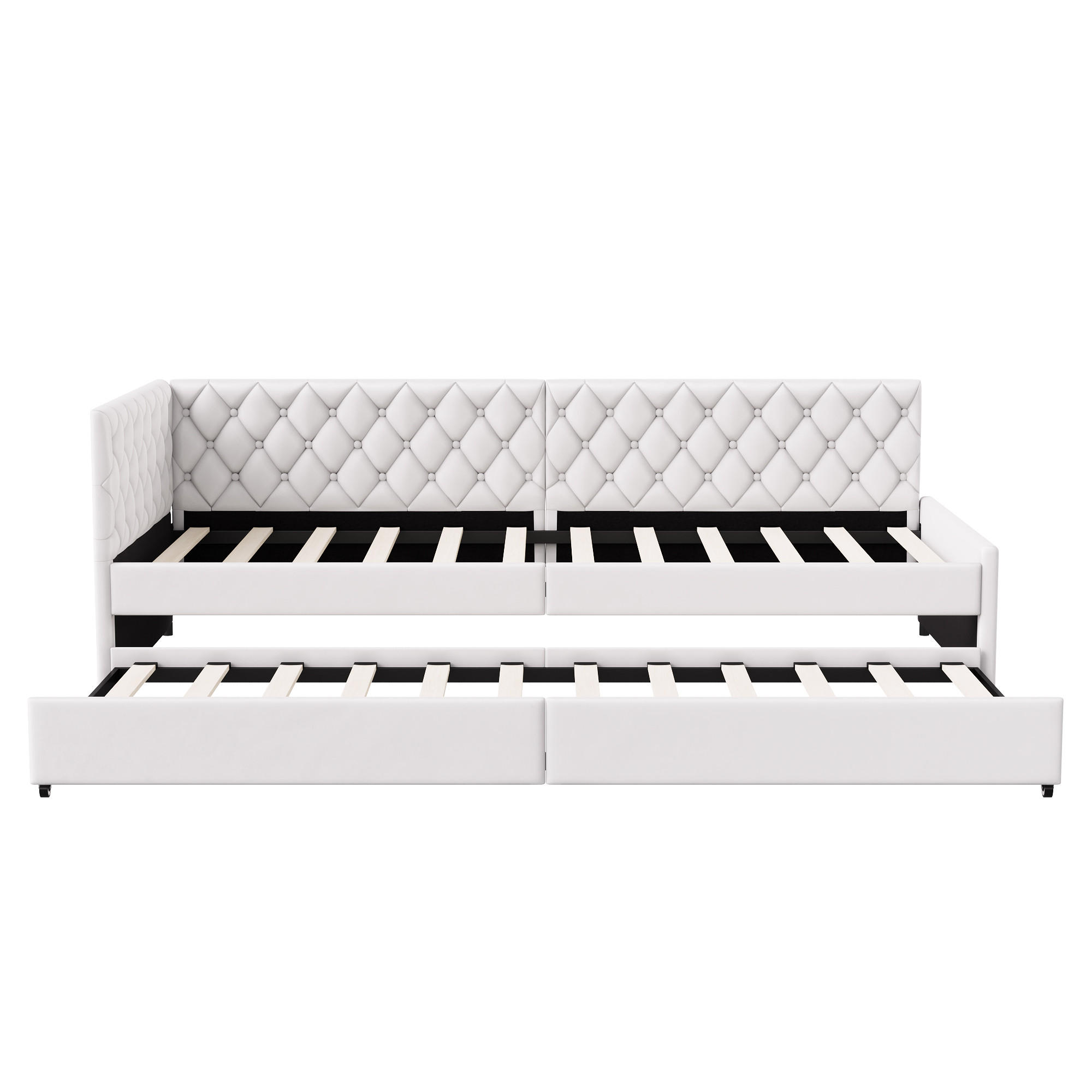 SCHLAFSOFA 90x200 cm ausklappbar, 2-in-1, Samt, Beige - Beige, Holz (90/200cm)
