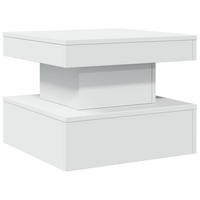 COUCHTISCH Moderner 50/50/40 cm aus Holzwerkstoff Weiß Weiss mit Led-Leuchten Quadratisch - Weiß, Holz (50/50/40cm) - vidaXL